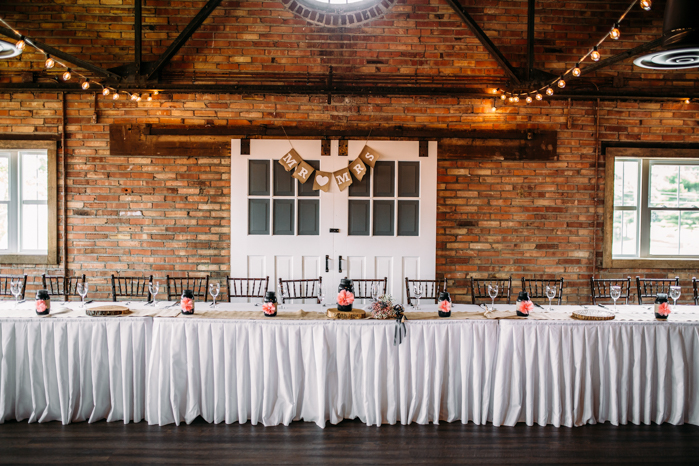 Indoor farmhouse wedding_Wisconsin Wedding Photographer