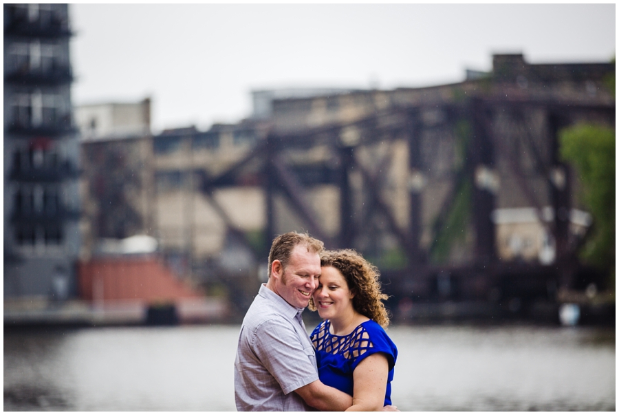 Engagement pictures on Milwaukee River Walk