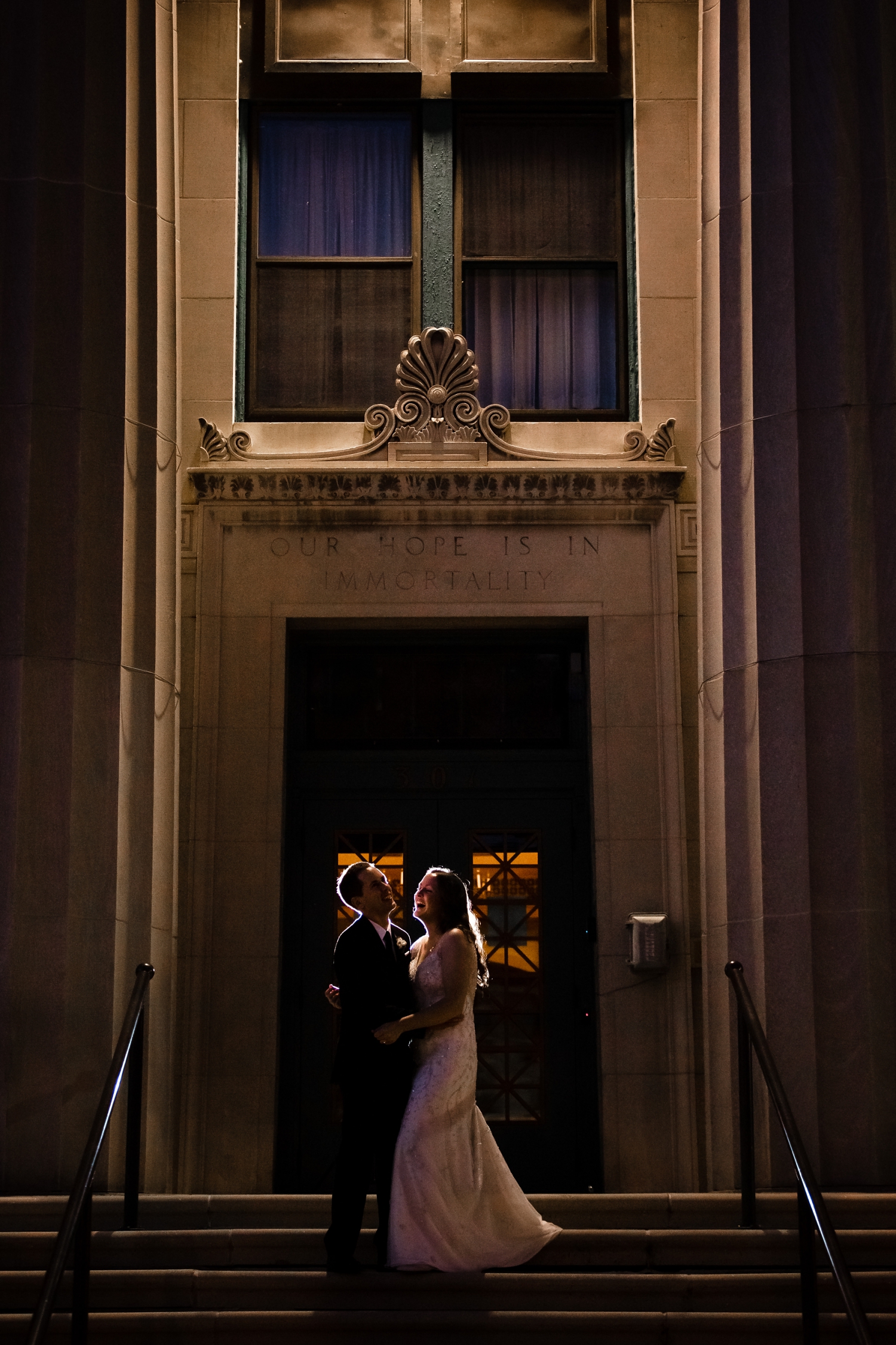 Backlit picture in Madison for a wedding